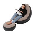 AIZYR Inflatable Sofa with Air Pump, Blow Up Lounger Chair Inflatable Patio Lounge Chairs Portable Couch for Rooms, Camping Picnic Beach,Grey - color: Grey
