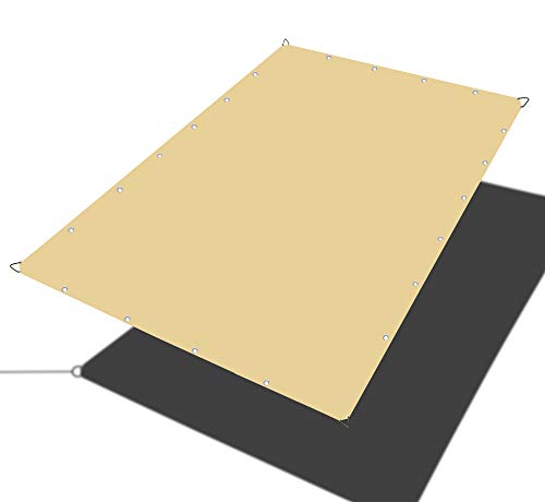 Alion Home Waterproof Rectangle Sun Shade Sail Straight Edge Canopy Cover with Grommet for Pergola Patio Gazebo Carport Outdoor Car Tent (8' x 10', Desert Sand) - color: Desert Sand, size: 8' x 10'