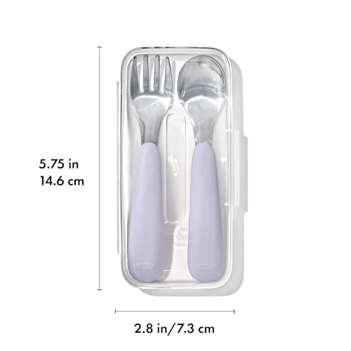 OXO Tot On-The-Go Fork and Spoon Set - Lilac - color: Lilac