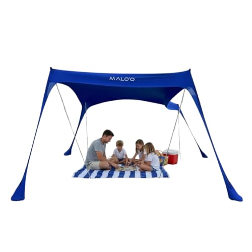 Malo'o DualShade 10x10 Beach Canopy & Vehicle Awning – Exclusive 2-in-1 Sun Shelter, SPF 50 Shade Tent, Car Camping Awning, Carry Bag Included - color: Blue