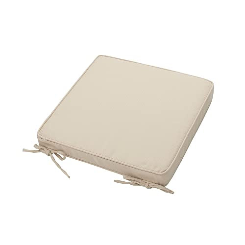 Magpie Fabrics Indoor Outdoor Waterproof Square Chair Cushion, 18" x 18" x 2.5", 2 Pack, Water Resistant Seat Cushions, for Patio Garden Office, Olefin Beige - color: Olefin Beige