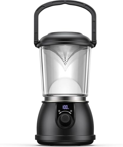 Camping Lantern Rechargeable, Up to 336H Running Time Super Tent Light, 15000mAh/1500LM Emergency Light for Hurricane, Power Outages, Home, Hiking, IPX5 Water-Resistant - style: Black Big