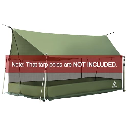 REDCAMP Large Hammock Hot Tent with Stove Jack, Waterproof & Windproof Winter Wall Tent with Snow Skirt, Ultralight 4 Season Tents for Camping, Hiking, Bushcraft, Backpacking, Hunting - style: Screen Tent