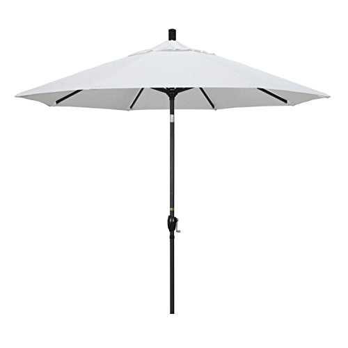 California Umbrella GSPT908302-5404 9' Round Aluminum Market, Crank Lift, Push Button Tilt, Black Pole, Sunbrella Natural - color: Natural
