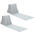 2X Inflatable Outdoor Sun Bath Beach Mat Pillows Flocking Beach Chairs with Backrest Inflatable Lounger for Portable Travel Camping - color: Grey