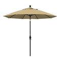 California Umbrella 9' Round Aluminum Market Umbrella, Crank Lift, Collar Tilt, Bronze Pole, Champagne Olefin - color: Champagne