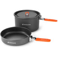 Odoland Camping Cookware Mess Kit, Non-Stick Lightweight Camping Pot and Fry Pan Set with Mesh Bag for Backpacking, Outdoor Cooking and Picnic - size: 1.9L Pot + 0.86L Fry Pan
