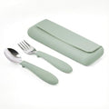 ASOMIC Premium 316 Stainless Steel Toddler Utensils with Silicone Handles & Travel Case, Kids Spoon & Fork Set for Toddler Self Feeding at Daycare, Preschool & School, BPA-Free, Dishwasher Safe - color: Sage