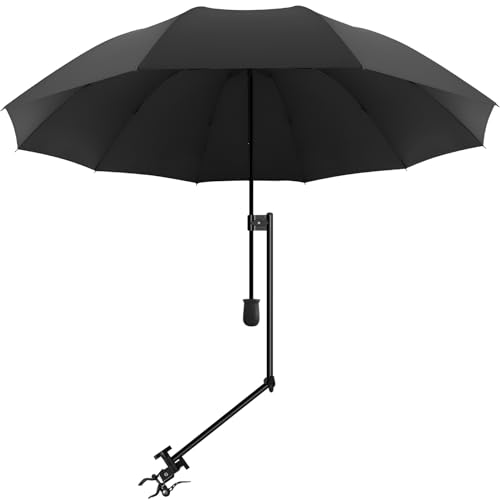 XLINGZA UPF 50+ Beach Umbrella with Adjustable Universal Clamp - style: Manual/L
