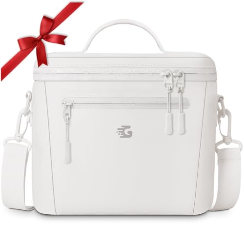 GLORIEROO Insulated Lunch Box Bag Women Girls - Waterproof Leakproof Lightweight Reusable Cooler for School Work Picnic - Back to School - color: Beige, size: Small 8L