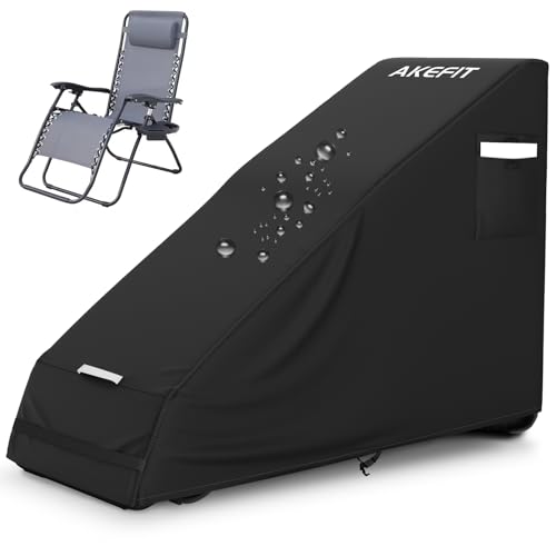 AKEfit 1 PCS Zero Gravity Chair Cover,Outdoor Waterproof Folding Lounge Chair Cover with Storage Bag,UV Resistant and Dustproof,Fits Most Folding Recliners,Black