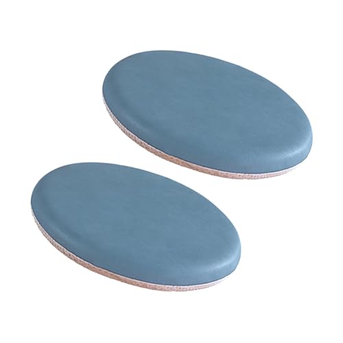 16 Inch Round Outdoor Waterproof Stool Cushion, Leather Seat Cushion Circle, Removable Chair Cushions for Dining Chairs Round, 2 Pack Nonslip Stain-Resistant Chair Pads for Balcony, Floor Blue - color: Blue, size: 40cm