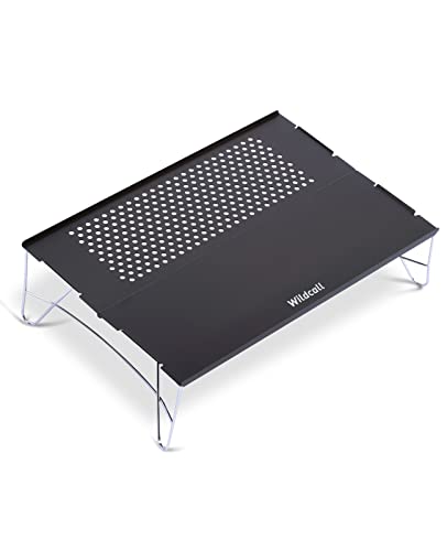 WildCall Ultralight Backpacking Table, Mini Folding Camping Table with Carry Bag, Compact Portable Aluminum Table for Hiking, Backpacking, Cooking, Beach, Travel Gear - color: Gunmetal