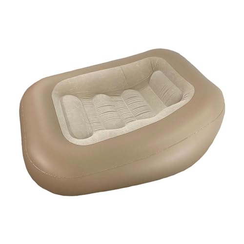 Inflatable Camping Lounger, Foldable Inflatable Sofa, Air Mattress, Couch for The Garden, Coffee - color: Coffee