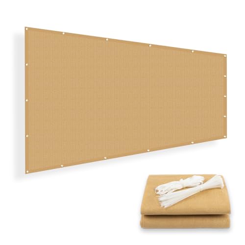 SUNNY GUARD 90% Shade Cloth 4/6/8/10/12 FT Sun Shade Screen Fabric Shade Cover Tarp with Grommets for Pergola Backyard Garden, 6' x 10', Sand - color: Sand, size: 0 6'×1 0'