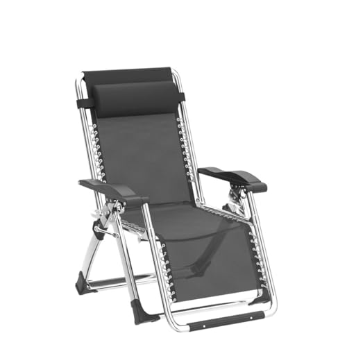 Slsy Zero Gravity Chair, Reclining Lounge Chair with Removable Cushion & Tray for Indoor and Outdoor, Patio Recliner Folding Reclining Chair - color: Microfleece Gray, style: Zero Gravity Chair