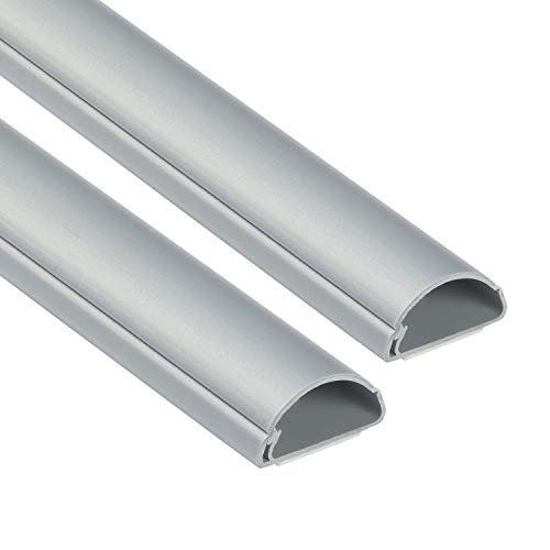 D-Line Half Round Cord Hider, Patented Cable Cover, Hide TV Wall Mount Wires, Raceway for Cords, Decorative Wire Covers, Paintable, Adhesive Cable Concealer - 2X 1.18in W x 0.59in H x 39in L - Gray - color: Gray, size: 1.18x0.59in - 2x 39in