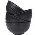 Unbreakable Wheat Straw Cereal Bowls Set of 4, 24 OZ Microwave and Dishwasher Safe Lightweight Soup and Salad Bowl Sets, Reusable Dessert Bowls for Rice, Pasta, Snack, Fruit, BPA Free (Black) - color: Black