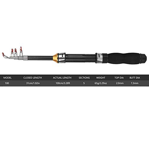 Fishing Rod, Universal Mini Small Sea Pole Portable Short Pole Ice Fishing Rod Mini Pocket Sea Fishing Tools for Ice Fly Fishing Sea Saltwater Kit Gift for Festivals - size: 1.2m