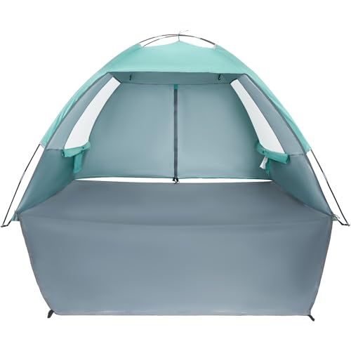 CAMEL CROWN Beach Tent UPF 50+ Sun Shelter for 2/3/5/6 Person, Lightweight Portable Sun Shade with Sand Anchor, Family Beach Day & Outdoor Adventures - color: Bean Green, size: 2/3 Person