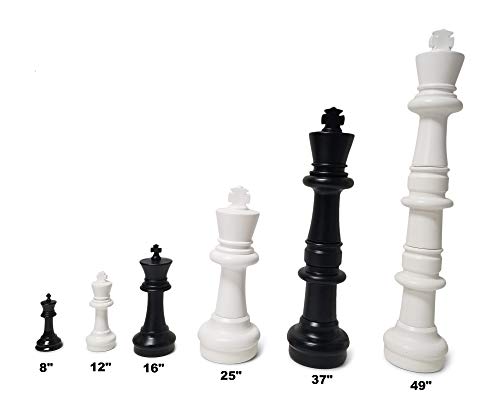MegaChess Giant Chess Set Game with 12" Tall King - A Large Chess Set Yard Game for Families Looking for Outdoor Jumbo Games - 32 Large Pieces Made from Durable HDPE (Nylon Mat Board Included)
