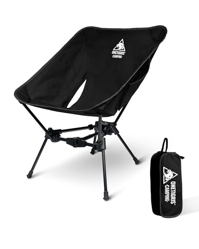 ONETIGRIS Tigerblade Camping Chair, Lightweight Folding Backpacking Hiking Chair, Compact Portable 330 lbs Capacity - color: Black