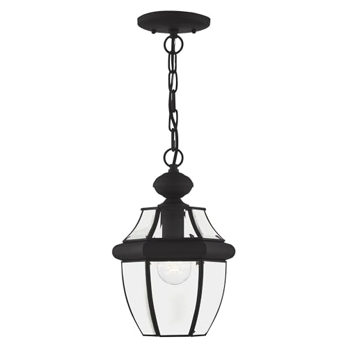 Livex Lighting 2152-04 Monterey 1-Light Outdoor Hanging Lantern, Black - color: Black