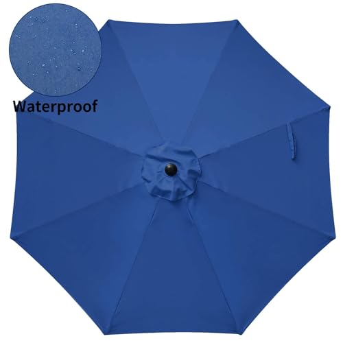 Simple Deluxe 9' Patio Umbrella Outdoor Table Market Yard Umbrella with Push Button Tilt/Crank - color: Blue, size: 7.5ft 2Pack