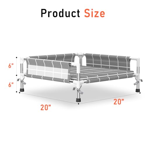 Elevated Dog Bed with Three-Sided Fence and Removable Cushion - Anti-Slip Feet, Stable Design, Easy Assembly, Indoor Relaxation & Outdoor Activities for Small Dogs, All-Season Comfort - size: Cushion-S