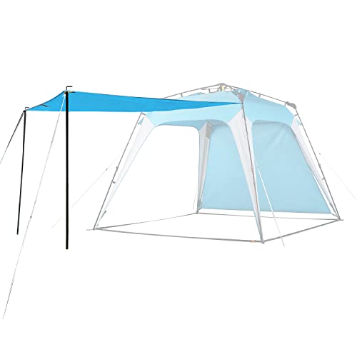 Pop Up Canopy Sun Shelters Shade Tent Pop Up 8.2' X 8.2' - Instant Portable Sports Cabana Umbrella, Easy Set-up and Take Down, with Sun Protection and One Shade Wall Included (Awning Blue) - color: Blue