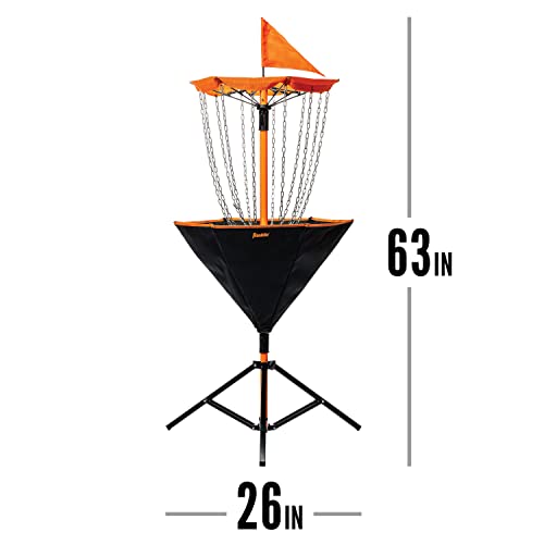 Franklin Sports Disc Golf Baskets - Portable Disc Golf Target with Chains Included - Disc Golf Basket Stand Equipment for Hole + Course Creation - style: Deluxe Steel Chain