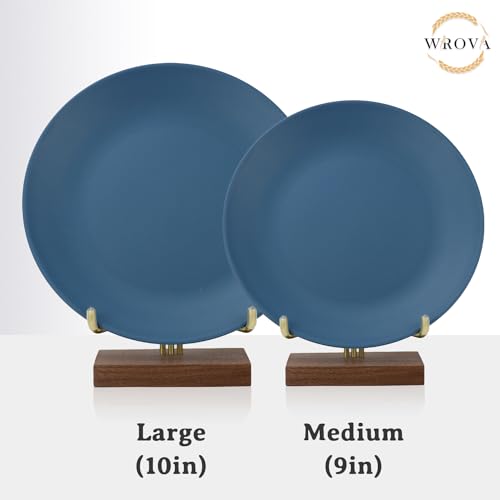 Wrova Wheat Straw Dinner Plates 10 Inch Unbreakable Set of 8 - Dishwasher & Microwave Safe Plastic Plates Reusable - Lightweight Plates for kitchen,camping,salad,appetizer - Colorful - color: Navy Blue,Orange,Green,Yellow, size: 10 inch