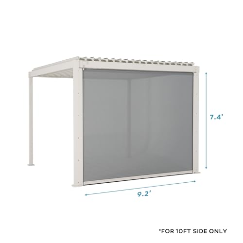 Mirador Accessory - 10Ft Side Shade Screen for Mirador pergola 80/88 Series, Crank, Enhance Outdoor Living Space with Sun Shade, Wind Block, UV Resistant, Latte, not pergola - color: Latte, size: 10Ft Side(for 80/88s)