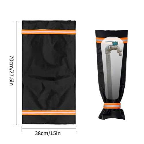 Outside Spigot Covers - Heavy Duty Pipe Protector, Winter Insulated Oxford Cloth Hose Bib Socks, Waterproof Tap Jacket | Large Faucet Cover Shield for Courtyard Backyard Lawn Home Farm Hydrant - color: 38x70cm