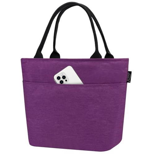 Aosbos Lunch Tote Bag, Insulated Lunch Box for Women, Leakproof Lunch Cooler Purse for Work, Purple - color: Purple