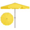 JEAREY 9 FT Patio Umbrella Outdoor, Table Umbrellas Market Umbrella w/Push Button Tilt/Crank, 8 Sturdy Ribs(Yellow) - color: Yellow