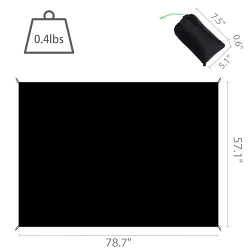 Wind Tour Multifunctional Tarp Waterproof with Carry Bag for Tent Ultralight Outdoor Tent Footprint for Ground Camping Hiking (78.7" x 57.1") - size: 78.7" x 57.1"