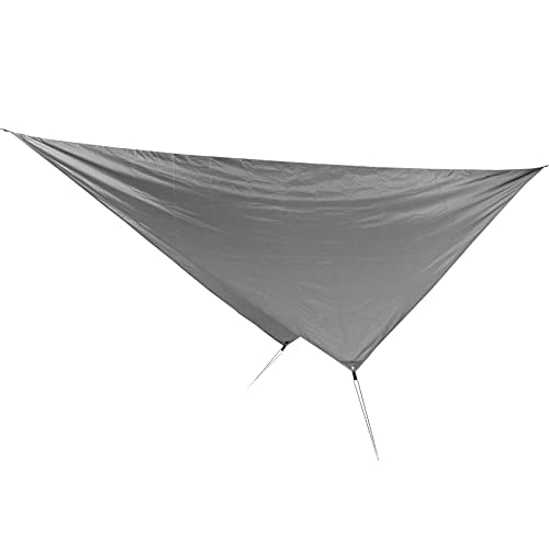 Waterproof Camping Tarp, Camping Cover with Rhombus Pattern, 360x290cm Multifunction Sun Shade Canopy for Beach Hammock Tent, Includes Storage Bag and Wind Ropes (Gray) - color: Gray