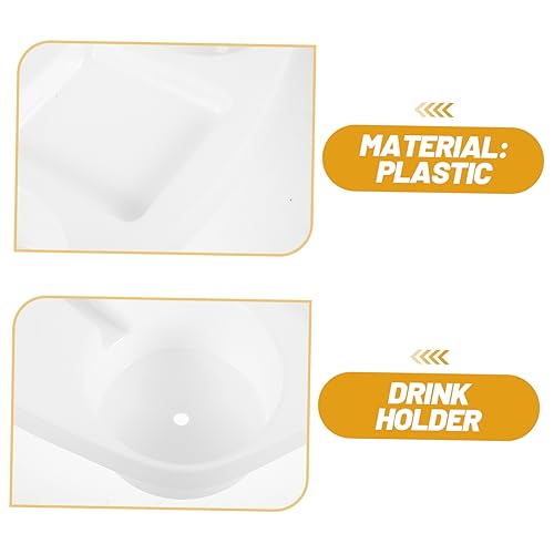 BESPORTBLE Outdoor Umbrella Table Tray for Beach and Patio with Cup Holders Sturdy Plastic Outdoor Umbrella Tray with Snack Compartment
