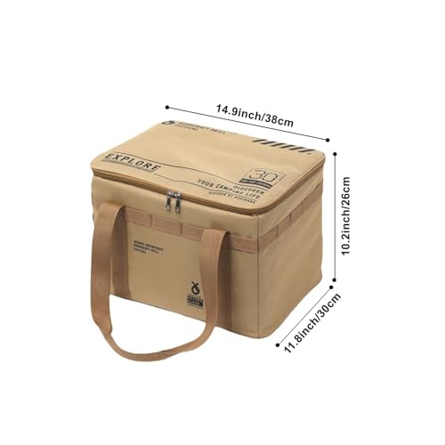 Picnic Organizer Bag - Large Capacity Waterproof Storage Bag, Foldable Organizer Carrier for Beach, Hiking & Outdoor Blanket/Utensils