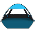 COMMOUDS Beach Tent Sun Shade for 3/4/6/8 Person, UPF 50+ Beach Sun Shelter Canopy Tent, Lightweight, Easy Set Up and Carry - color: Sky Blue with Dark Shelter, size: 4 Person