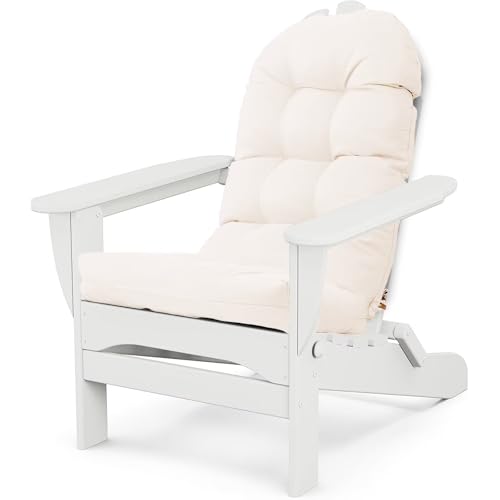 Adirondack Chair Cushion, Waterproof Outdoor Seat Cushions for Patio Furniture, Thick High Back Replacement Pad for Porch Lawn Wicker Dining Desk Chair, Rocking Chair Cushion, Beige - color: Beige