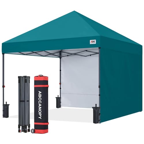 ABCCANOPY Easy Pop up Canopy Tent with 2 Sidewalls for Outdoor Sun Blocking or Rain Protection,10x10, Turquoise - color: Turquoise, size: 10x10