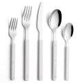 ANNOVA Silverware Set, Retro/Rivet Colorful Stainless Steel Tableware Kitchen Flatware Set Utensils, Includes Dinner Knives, Forks, Spoons, Salad Forks & Dessert Spoons (White, 10 Pieces) - color: White