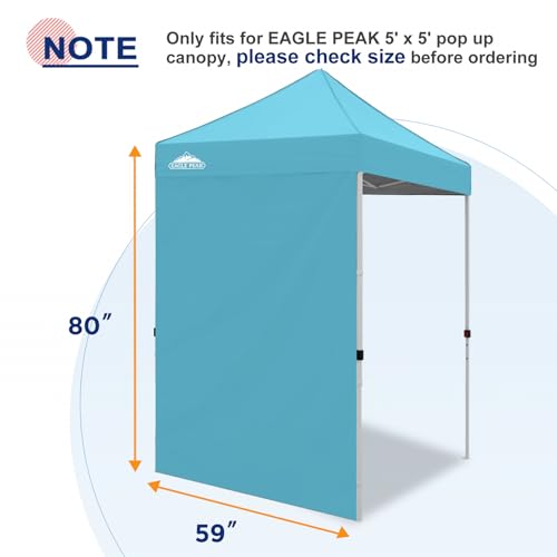 EAGLE PEAK Canopy Sidewall for 5x5 Pop Up Canopy Frame, Single Side Wall Panel Only (Fits 5x5 Straight Leg Frame, Canopy Top or Frame NOT Included), Light Blue - color: Light Blue