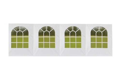 Heavy Duty Replacement Side Wall Panel with Arch Windows, 12 Mil for Party Tent Canopy (White 4 Window – 40 ft Valance Side Wall, Large Arch Windows, 12 Mil Heavy Duty Replacement Panel (1 Pc)) - style: White 4 Window – 40 ft Valance Side Wall, Large Arch