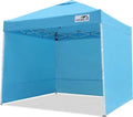 8x8ft Pop Up Canopy Tent with Removable Sidewall, Instant Shade Canopy with Vented Roof for Patio Outdoor Camping with Wheel-Bag, 4 Sand Bags, 8 Stakes, Sky Blue - color: Sky Blue