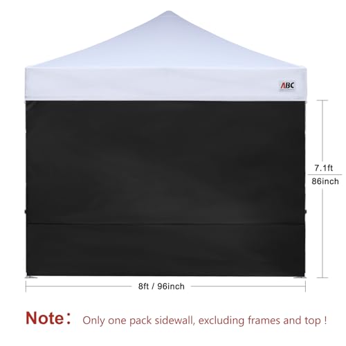 ABCCANOPY Instant Canopy SunWall 8x8 FT, 1 Pack Sidewall Only, No Frame or Top, Black - color: black, size: 8x8