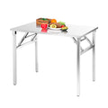 Small Stainless Steel Folding Table, Portable Camp Picnic Party Dining Table No Assembly Sturdy Small Folding Desk (36" x 24")… - size: 36*24