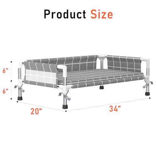 Elevated Dog Bed with Three-Sided Fence and Removable Cushion - Anti-Slip Feet, Stable Design, Easy Assembly, Indoor Relaxation & Outdoor Activities for Small/Medium Dogs, All-Season Comfort - size: Cushion-(M-)